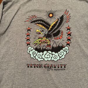 Teton Gravity Research Long Sleeve Shirt Mens XXL Eagle Trout Graphic TGR
